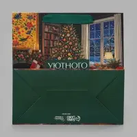 Пакет ламинированный квадратный &laquo;Зимний праздник&raquo;, 22 &times; 22 &times; 11 см