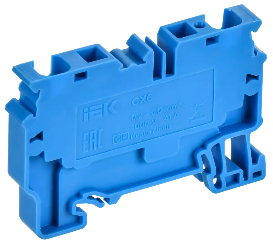 ARMAFIX Клемма пружинная CX6 BU 6мм2 проходная синяя IEK