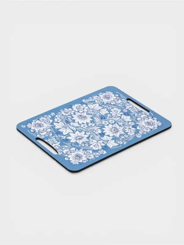 Доска разделочная с ручками Дарим Красиво &laquo;Гжель&raquo;, 36&times;28 см, дерево, голубая