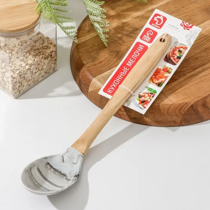 Ложка гарнирная Доляна «Марни», силикон, 32,5×6 см Ложка гарнирная Доляна «Марни», силикон, 32,5×6 см