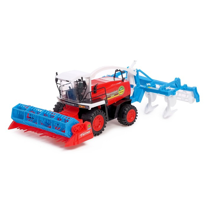 Трактор инерционный «Комбайн», с прицепом, цвет МИКС Трактор инерционный «Комбайн», с прицепом, цвет МИКС