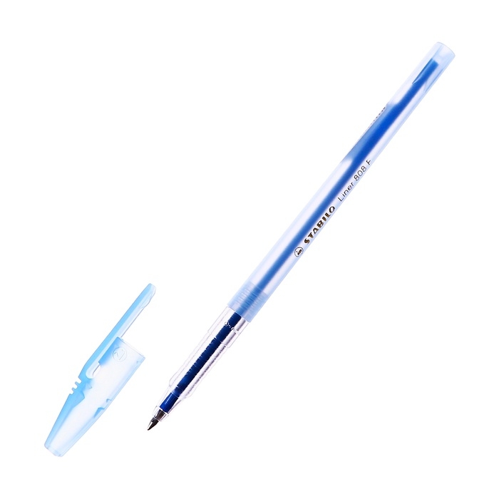 Ручка шариковая Stabilo Liner 808F, для письма, узел 0.5 мм, синяя Ручка шариковая Stabilo Liner 808F, для письма, узел 0.5 мм, синяя