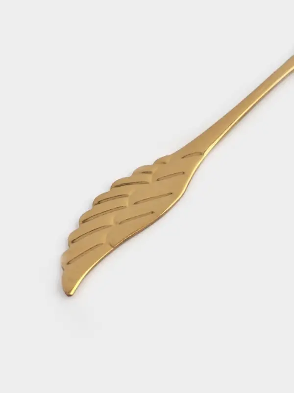 Ложка чайная Magistro Wings, длина 14 см, нержавеющая сталь, золотистая