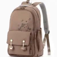 Рюкзак школьный &laquo;Котик&raquo;, 3 кармана, 2 отделения, 29&times;14&times;44 см, бежевый