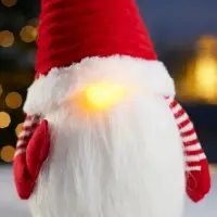 Фигура текстиль «Гном романтик в красном» 40 см, 1LED, LR1130х3 (в компл.), Т/БЕЛЫЙ