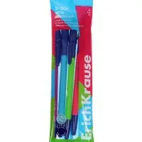 Набор ручек шариковых 4 штуки ErichKrause R=301 Neon Stick & Grip, узел 1.0 мм, чернила синие, резиновый упор, европодвес
