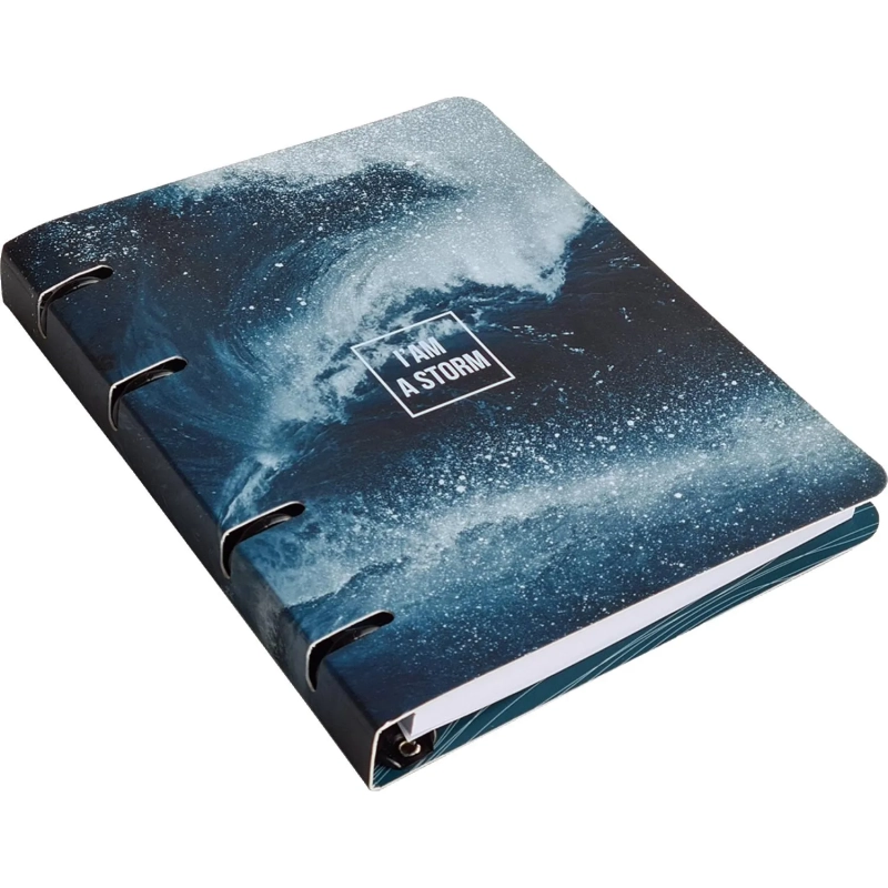 Тетрадь общая BeSmart А5 120л, клетка, кольца, Storm брызги N1993