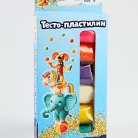 Тесто-пластилин, набор 6 цветов, с блёстками