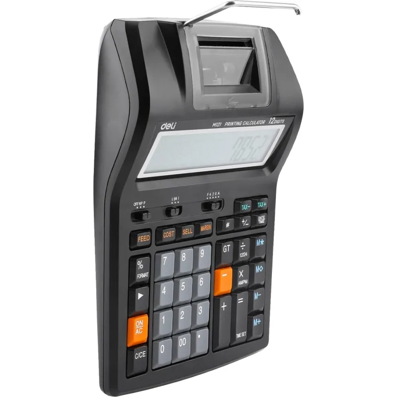 Калькулятор печатающий Deli EM121-EU,12-разряд, 172x203x55мм, черный