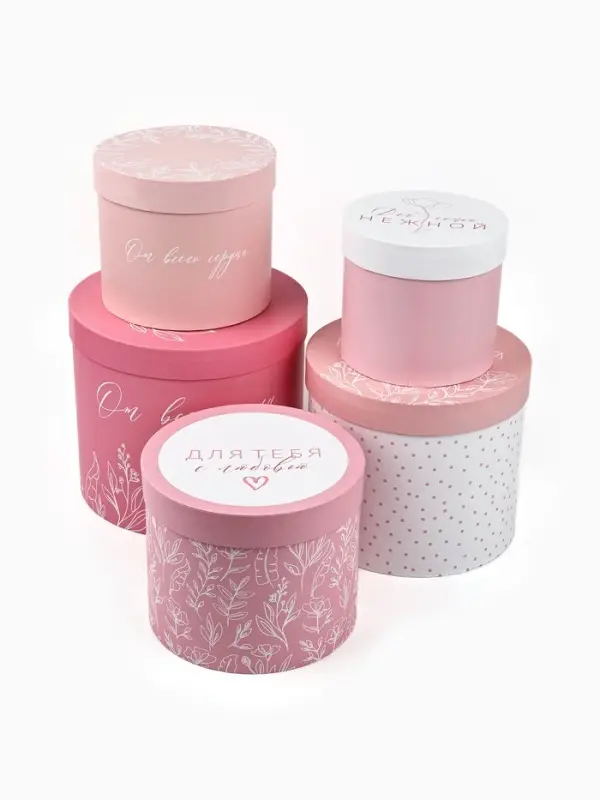 Набор подарочных коробок, упаковка, 5 в 1 &laquo;Нежность&raquo;, 14&times;13 ‒22&times;19.5 см