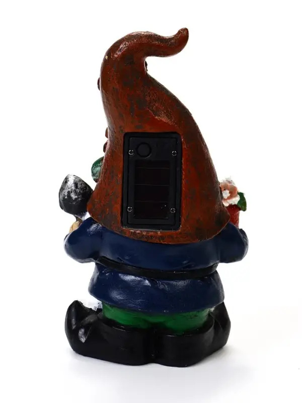 Садовая фигура - фонарь из полистоуна &laquo;Гном садовод&raquo;, 16&times;13&times;27 см, Greengo