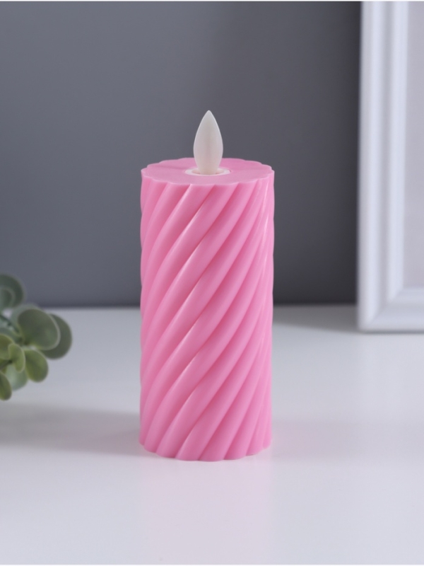 Ночник свеча "Свидание" LED 3xAG13 розовый 5х5х11см