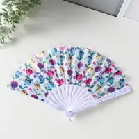 Веер пластик, текстиль "Ситец цветочный" МИКС 23 см Веер пластик, текстиль "Ситец цветочный" МИКС 23 см