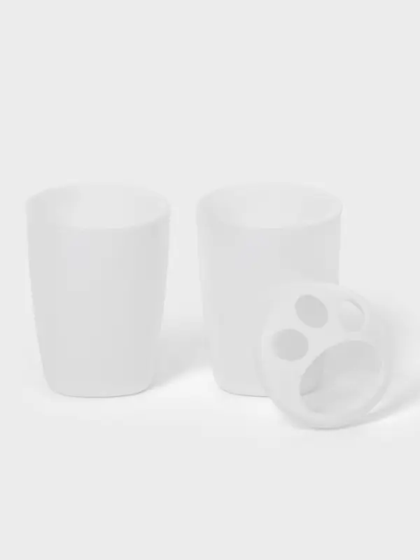 Набор для ванной комнаты Aqua, 4 предмета, пластик, белый