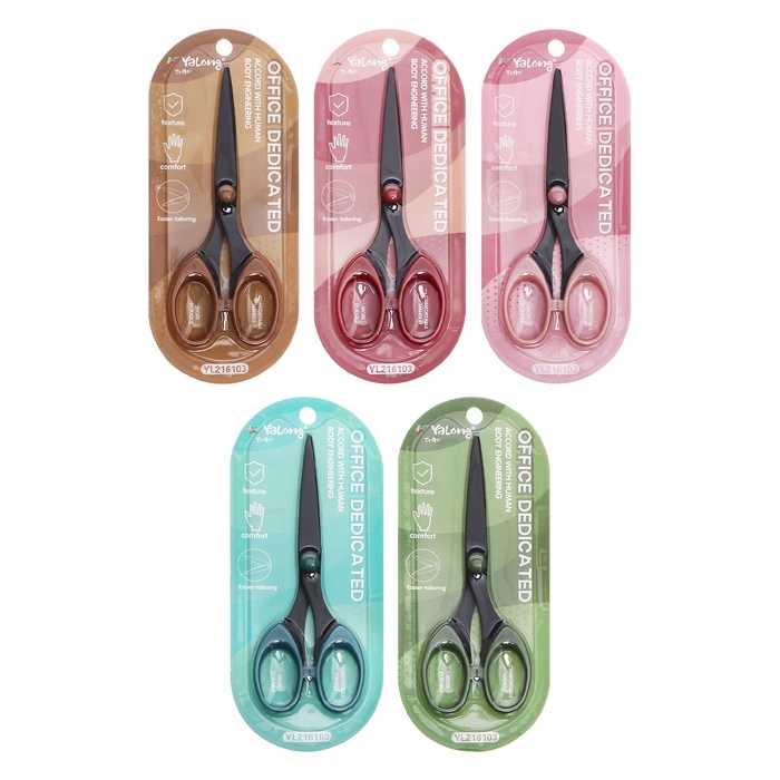 Ножницы канцелярские 15,8 см Офис, черное лезвие, пластиковые ручки, блистер, МИКС Ножницы канцелярские 15,8 см Офис, черное лезвие, пластиковые ручки, блистер, МИКС