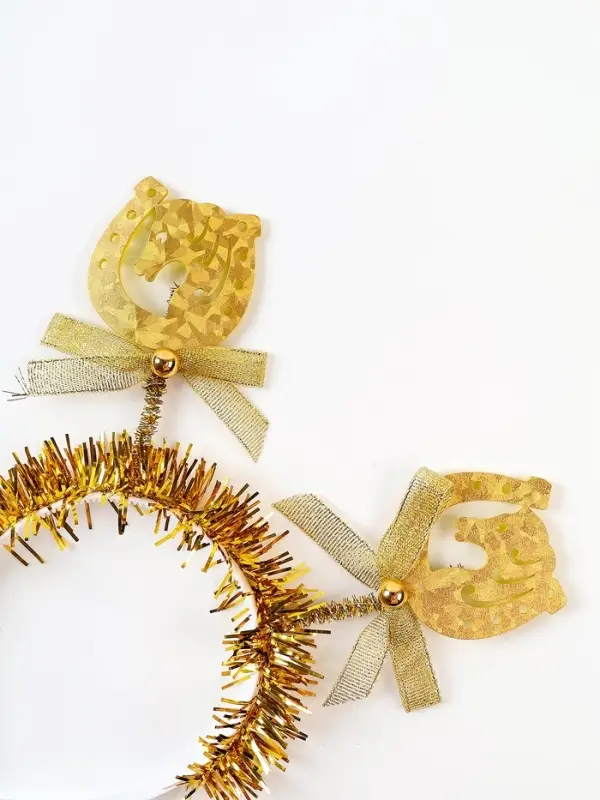 Карнавальный ободок "Лошадка", цвет золотой