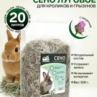 Сено луговое с люцерной &laquo;Пижон&raquo; для грызунов, 20 л, 500 г
