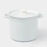 Кастрюля эмалированная, 9 л, d=21 см, с крышкой, без деколи, белая