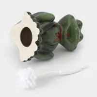 Ёршик для унитаза с подставкой &laquo;Лягушка&raquo;, фарфор, зелёный