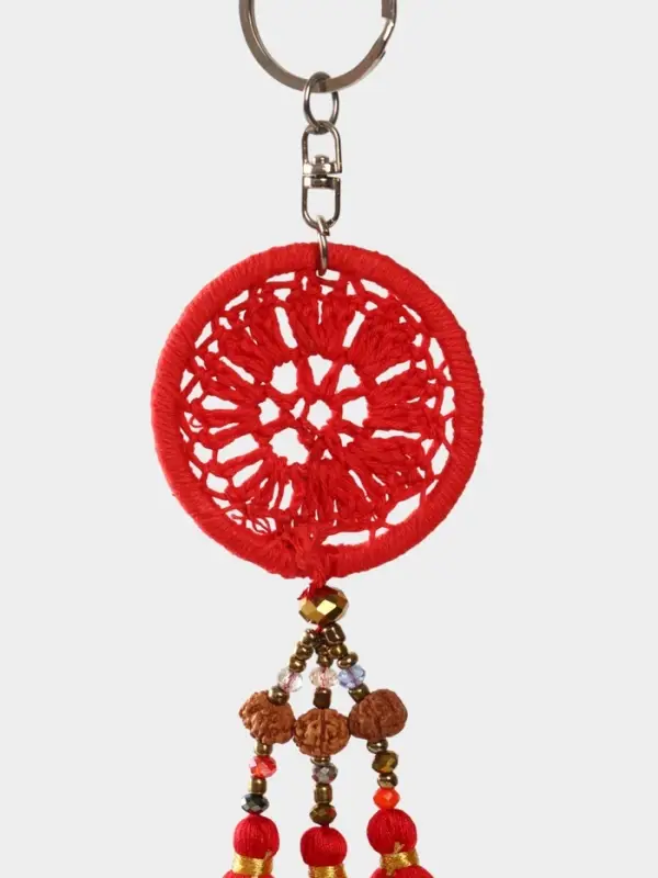 Брелок Брелок "Ловец снов" 19 см, цв. красный