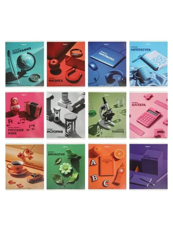 Комплект 12 предметных тетрадей 48 листов, справочная информация, 60гр, Предметы