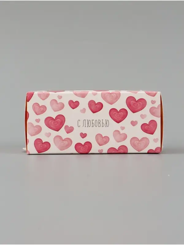 Коробка подарочная с окном &laquo;Сердца&raquo;, 12&times;5.5&times;5.5 см, самосборная