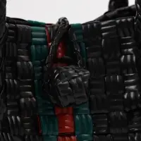 Сумка плетёная пластиковая, 23&times;11&times;30 см, чёрная