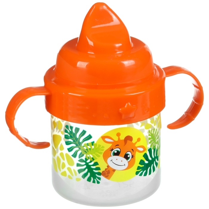 Поильник детский с твёрдым носиком «Жирафик», 140 мл., с ручками, цвет оранжевый Поильник детский с твёрдым носиком «Жирафик», 140 мл., с ручками, цвет оранжевый