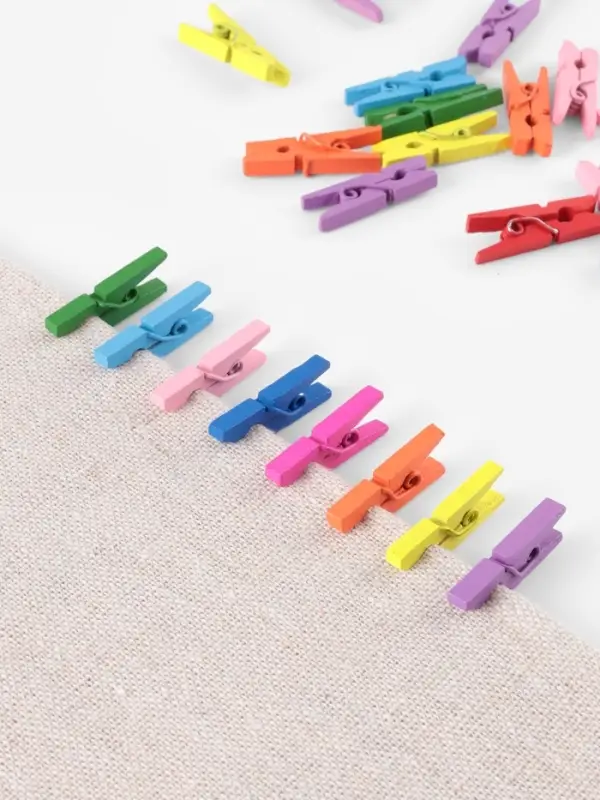 Прищепки для шитья, 2.5&times;0.8&times;0.3 см, 50 шт., разноцветные