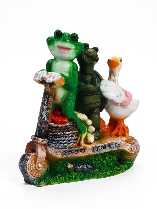 Садовая фигура из полистоуна &laquo;Зверюшки на самокате&raquo;, 30&times;10.5&times;28 см