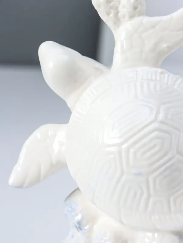 Сувенир керамика свет "Черепаха в кораллах" бело-синий 8х11,5х14 см