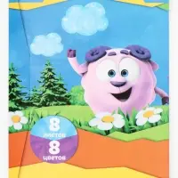 Цветной картон, А4, 8 листов, 8 цветов, немелованный, двусторонний, в папке, 220 г/м&sup2;, &laquo;Смешарики&raquo;