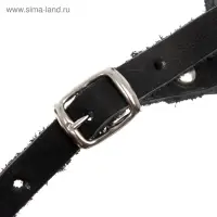 Намордник кожаный №1, сетчатый с перемычкой, малый боксёр, длина по носу 7 см, обхват морды 23 см