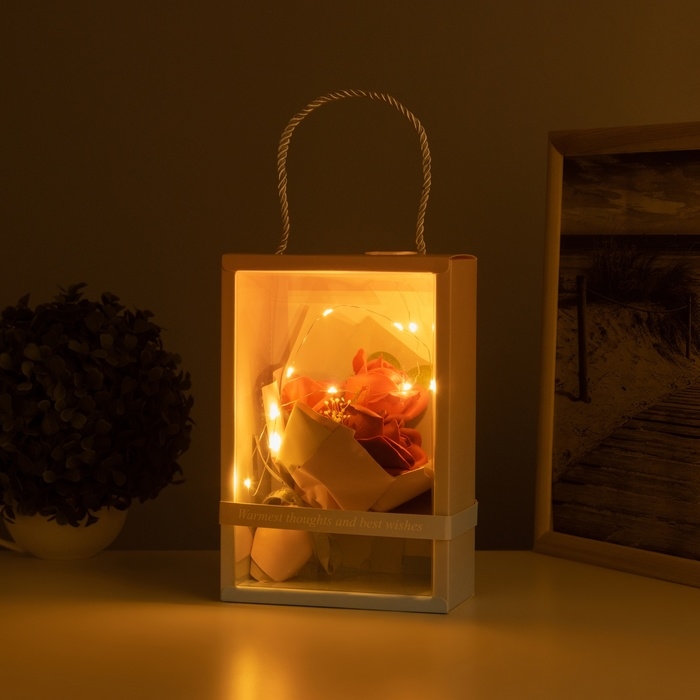 Ночник «Букет роз» красный LED 3хAG10 7.5х15.5х23см