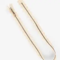 Молния металлическая, №3, неразъёмная, замок автомат, 60 см, бежевая