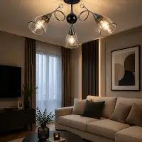 Люстра BayerLux &laquo;Марианна&raquo;, 3&times;Е27, 40 Вт, чёрная, 69&times;69&times;32.5 см