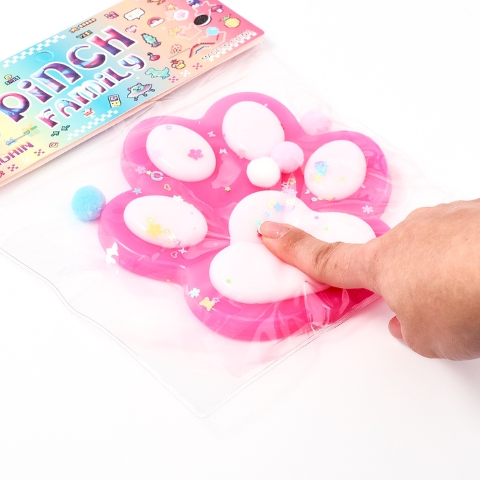 Сквиш антистресс - игрушка «Кошачья лапка», с блёстками, МИКС