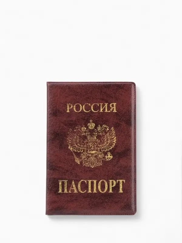 Обложка для паспорта, тиснение золотого цвета, искусственная кожа, бордовая