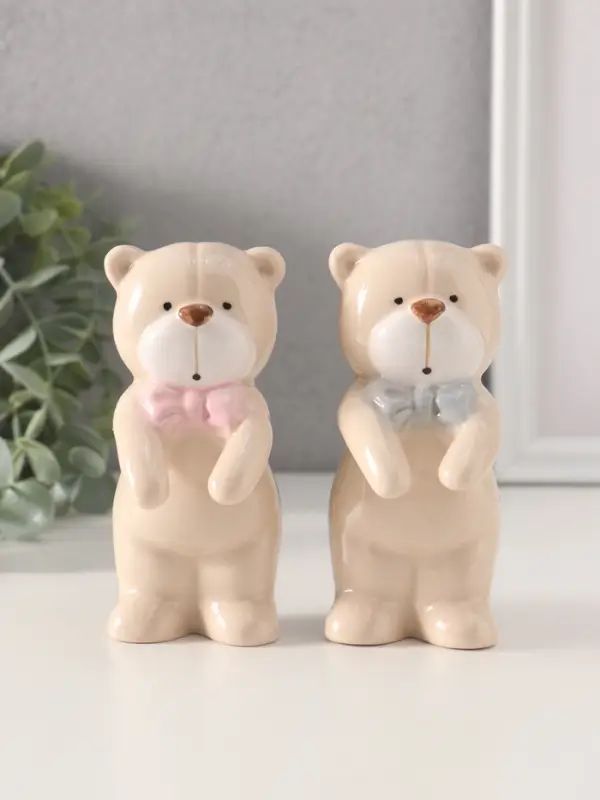 Фигурка керамика &laquo;Медвежонок с бантом&raquo;, 3&times;5.5&times;10.8 см, МИКС