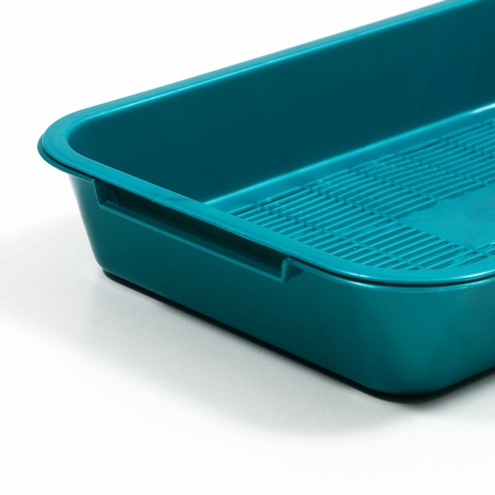 Туалет перламутровый средний с сеткой 36 х 26 х 6,5 см, бирюзовый Туалет перламутровый средний с сеткой 36 х 26 х 6,5 см, бирюзовый