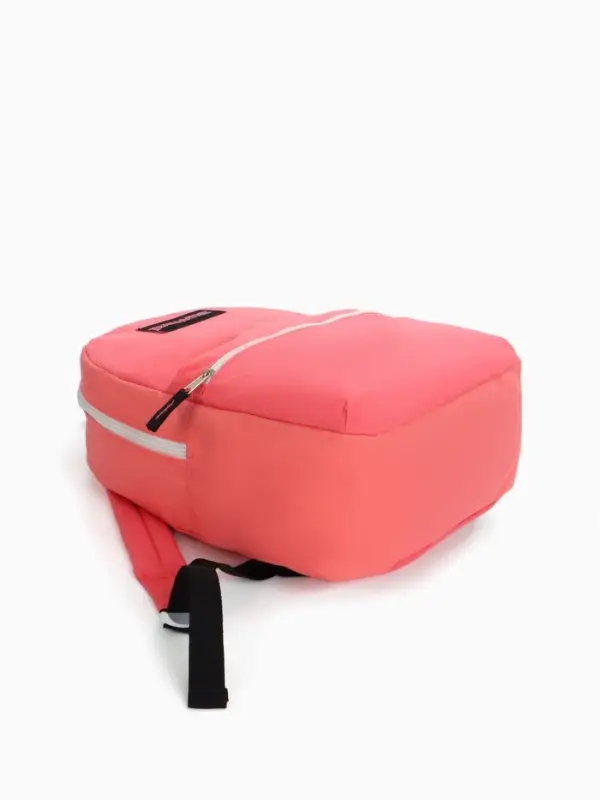 Рюкзак молодёжный на молнии, с карманом, однотонный, размер 29&times;12&times;39 см, розовый