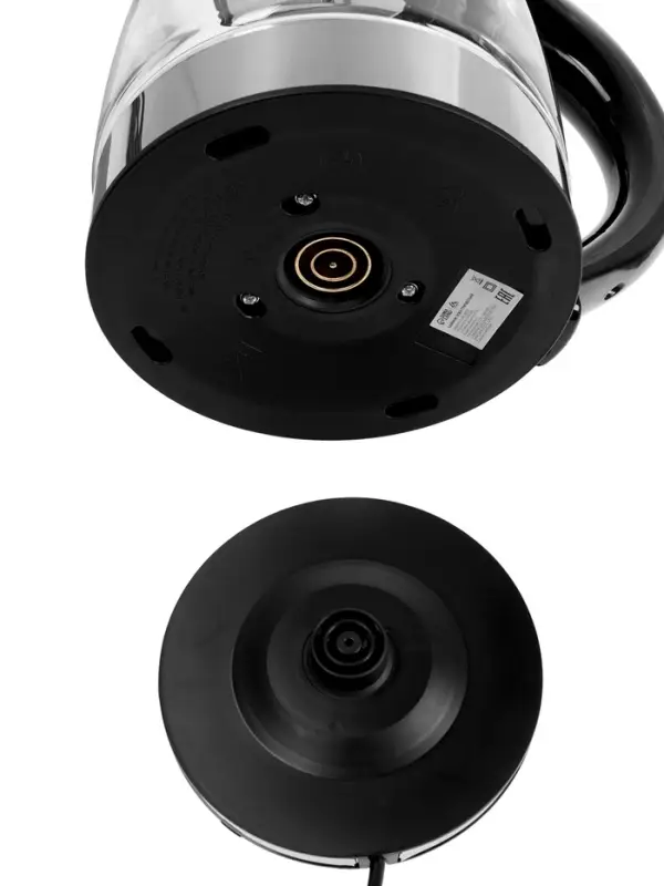 Чайник электрический Luazon LSK-1802, стекло, 1.8 л, 1500 Вт, подсветка, черно-стальной