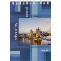 Блокнот Attache Economy Города А6 40л. разноцв.,клетка,спираль (105х145мм)