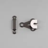 Крючок для брюк и юбок, медь, 2×2 см, 2 шт., цвет чёрный никель