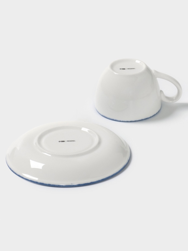 Чайная пара "Blue Lagoon" Magistro 220мл (чашка 12,9х6, блюдце 15,5х2), цвет белый, синий