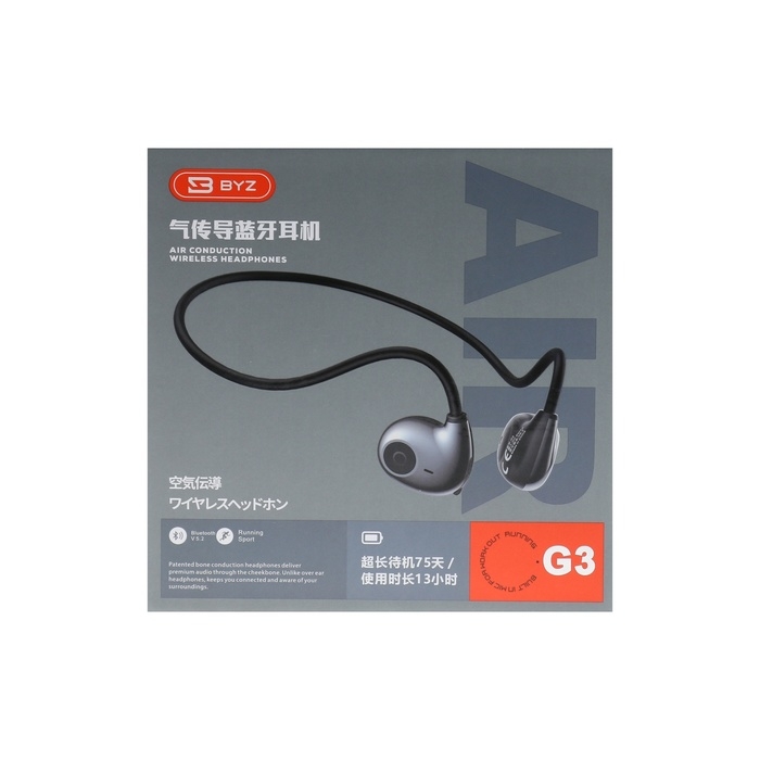 Наушники BYZ G3, беспроводные, накладные, ВТ 5.2, 75 мАч, чёрные Наушники BYZ G3, беспроводные, накладные, ВТ 5.2, 75 мАч, чёрные