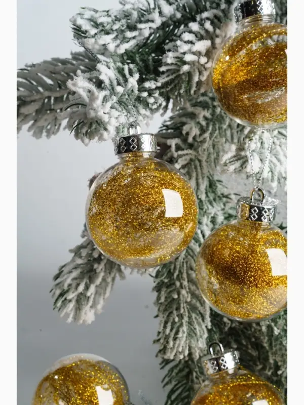 Ёлочные игрушки &laquo;Дончо&raquo;, шары новогодние, d=6 см, набор 6 шт., золото прозрачный