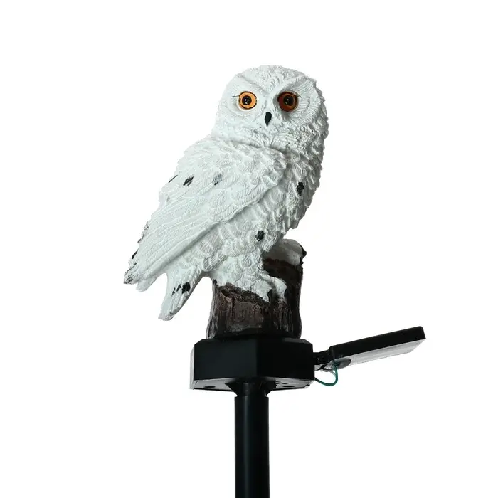 Садовый светильник &laquo;Полярная сова&raquo;, уличный, на солнечной батарее, 45 см, 1 LED, свечение тёплое белое