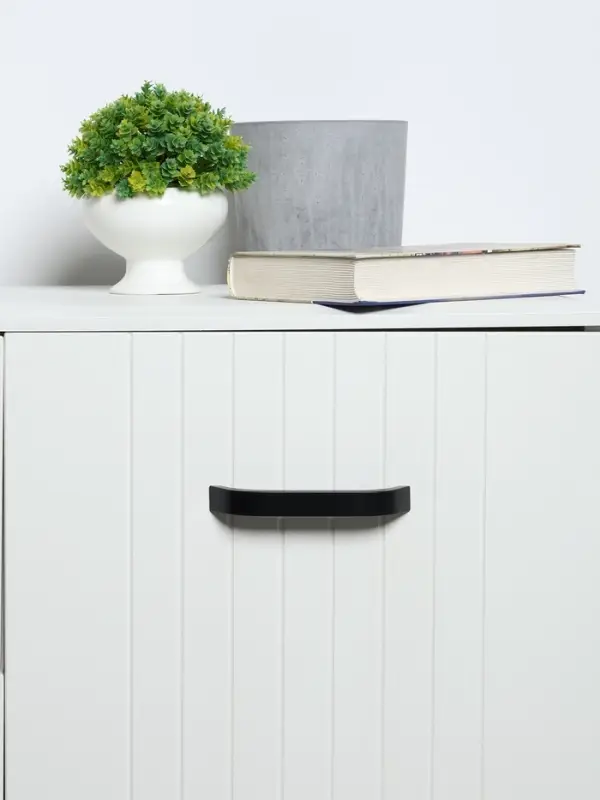 Ручка-скоба мебельные ТУНДРА РС109, м/о 128 мм, черная