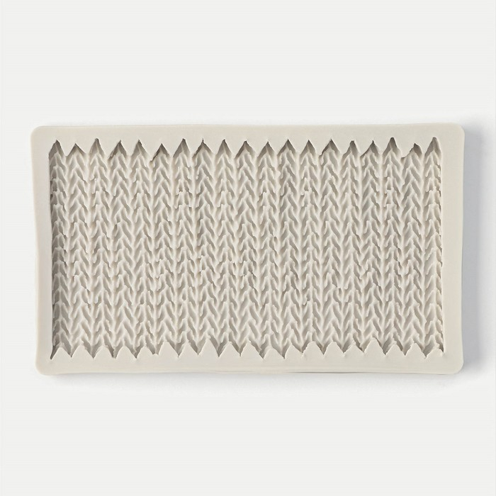 Молд Доляна «Вязание», силикон, 19,7×11,5×1,3 см, цвет серый Молд Доляна «Вязание», силикон, 19,7×11,5×1,3 см, цвет серый